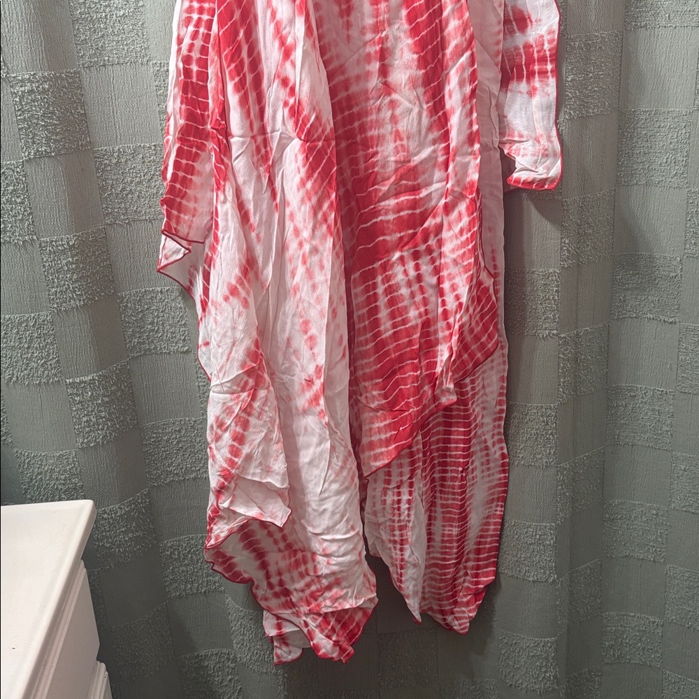 Michael kors Red and White Tie-Dye Flowy Slip Dress - Picture 4 of 11